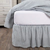 Sawyer Mill Blue Ticking Stripe Queen Bed Skirt 60x80x16 - The Village Country Store 