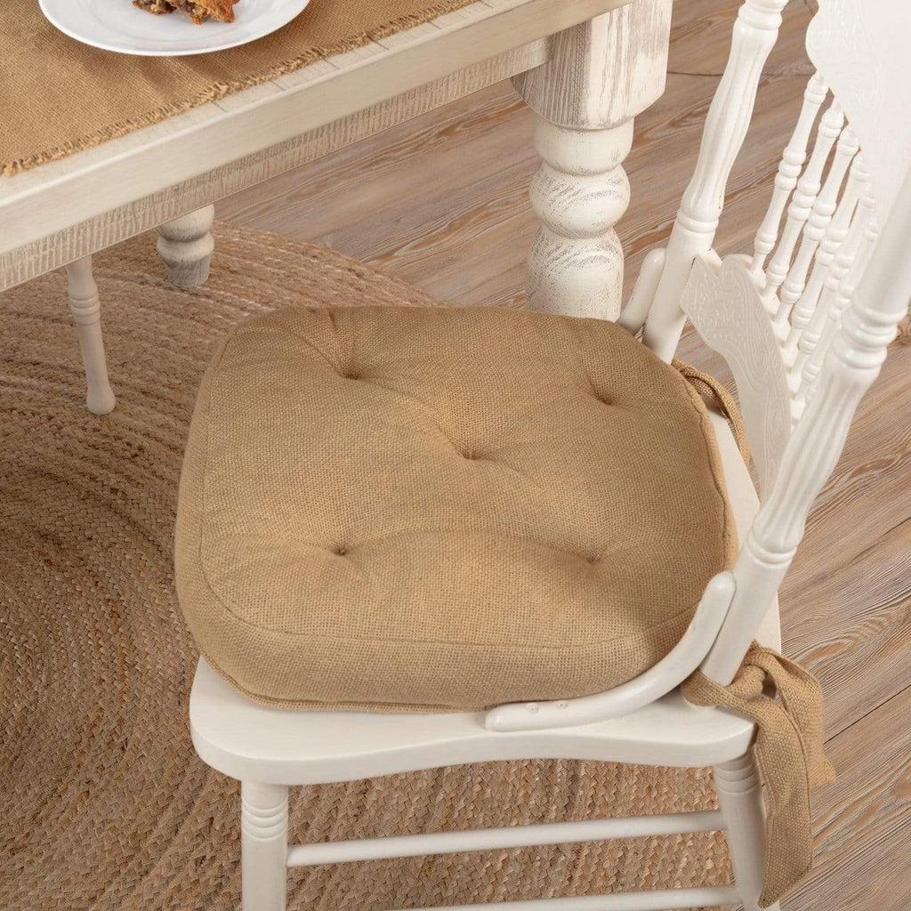 Burlap Natural Chair Pad - The Village Country Store