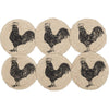 Sawyer Mill Charcoal Poultry Jute Coaster Set of 6 - The Village Country Store