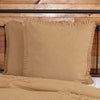Burlap Natural Fabric Euro Sham w/ Fringed Ruffle 26x26 - The Village Country Store