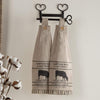 Sawyer Mill Charcoal Cow Button Loop Kitchen Towel Set of 2 - The Village Country Store 