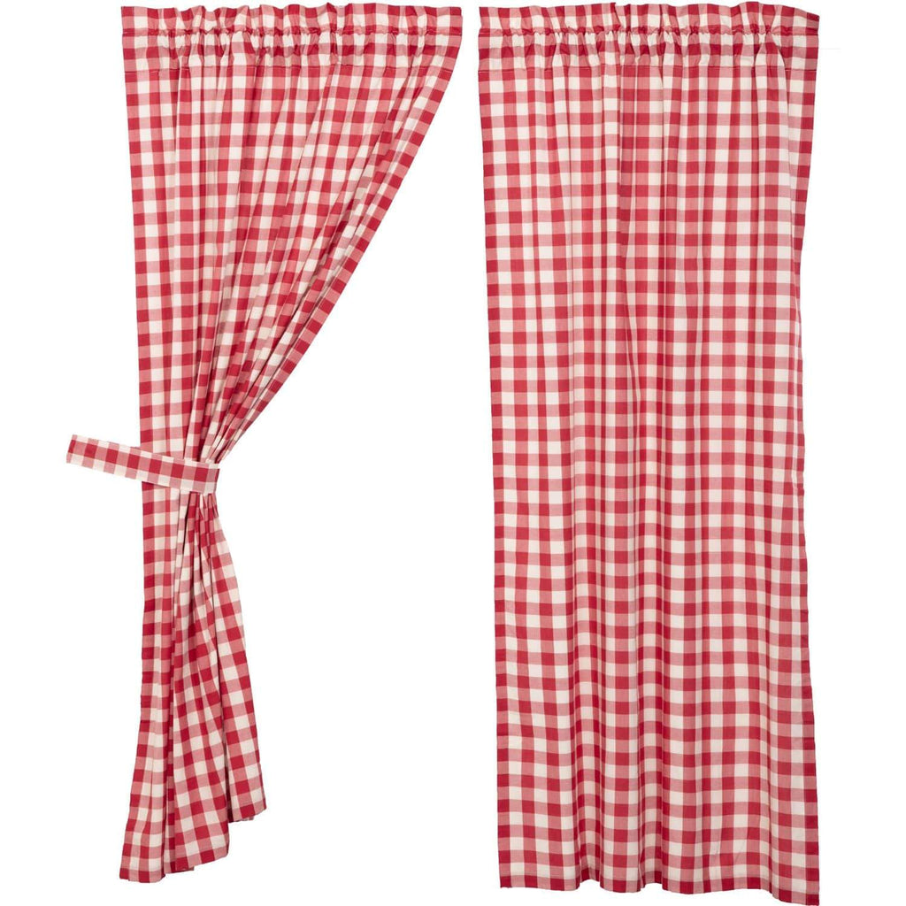 Annie Buffalo Red Check Short Panel Set of 2 63x36