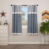 Sawyer Mill Blue Short Panel with Attached Patchwork Valance Set of 2 63x36 - The Village Country Store 