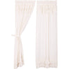 Simple Life Flax Antique White Ruffled Panel Set of 2 84x40 - The Village Country Store 