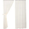 Tobacco Cloth Antique White Short Panel Fringed Set of 2 63x36 - The Village Country Store 