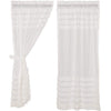 April & Olive Panel White Ruffled Sheer Petticoat Short Panel Set of 2 63x36