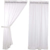 White Ruffled Sheer Short Panel Set of 2 63x36 - The Village Country Store 