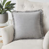 Burlap Dove Grey Pillow w/ Fringed Ruffle 18x18 - The Village Country Store 