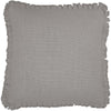Burlap Dove Grey Pillow w/ Fringed Ruffle 18x18 - The Village Country Store