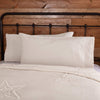 Burlap Antique White King Pillow Case w/ Fringed Ruffle Set of 2 21x40 - The Village Country Store 
