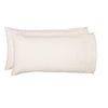 April & Olive Pillow Case Burlap Antique White King Pillow Case w/ Fringed Ruffle Set of 2 21x40