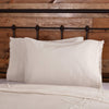 April & Olive Pillow Case Burlap Antique White Standard Pillow Case w/ Fringed Ruffle Set of 2 21x30