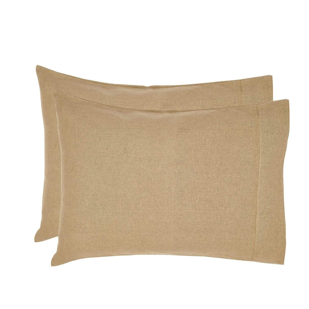 April & Olive Pillow Case Burlap Natural Standard Pillow Case Set of 2 21x30