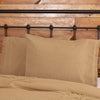 April & Olive Pillow Case Burlap Natural Standard Pillow Case w/ Fringed Ruffle Set of 2 21x30