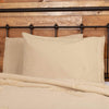 April & Olive Pillow Case Burlap Vintage Standard Pillow Case w/ Fringed Ruffle Set of 2 21x30