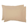 April & Olive Pillow Case Burlap Vintage Standard Pillow Case w/ Fringed Ruffle Set of 2 21x30