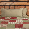 Prairie Winds Green Ticking Stripe King Pillow Case Set of 2 21x40 - The Village Country Store