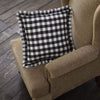 April & Olive Pillow Cover Annie Buffalo Black Check Ruffled Fabric Pillow 18x18
