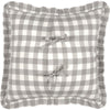 Annie Buffalo Grey Check Ruffled Fabric Pillow 18x18 - The Village Country Store