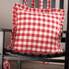 April & Olive Pillow Cover Annie Buffalo Red Check Ruffled Fabric Pillow 18x18
