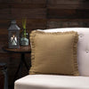 Burlap Natural Pillow w/ Fringed Ruffle 16x16 - The Village Country Store