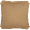 April & Olive Pillow Cover Burlap Natural Pillow w/ Fringed Ruffle 18x18