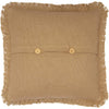 April & Olive Pillow Cover Burlap Natural Pillow w/ Fringed Ruffle 18x18