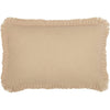 Burlap Vintage Pillow w/ Fringed Ruffle 14x22 - The Village Country Store