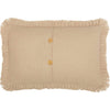 Burlap Vintage Pillow w/ Fringed Ruffle 14x22 - The Village Country Store