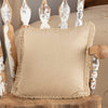 Burlap Vintage Pillow w/ Fringed Ruffle 18x18 - The Village Country Store 