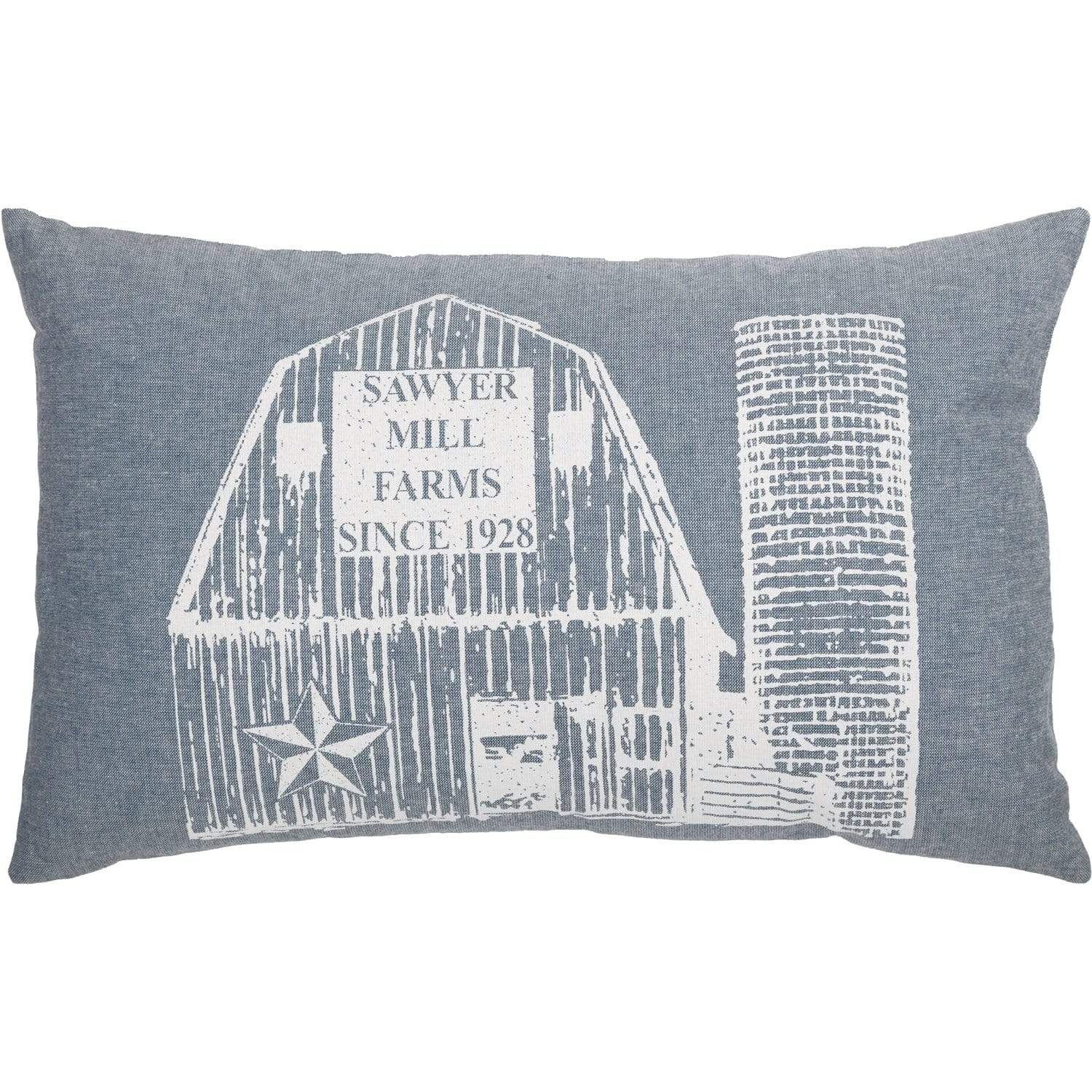 Sawyer Mill Blue Barn Pillow 14x22 - Main Image