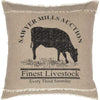 Sawyer Mill Charcoal Cow Pillow 18x18 - The Village Country Store 