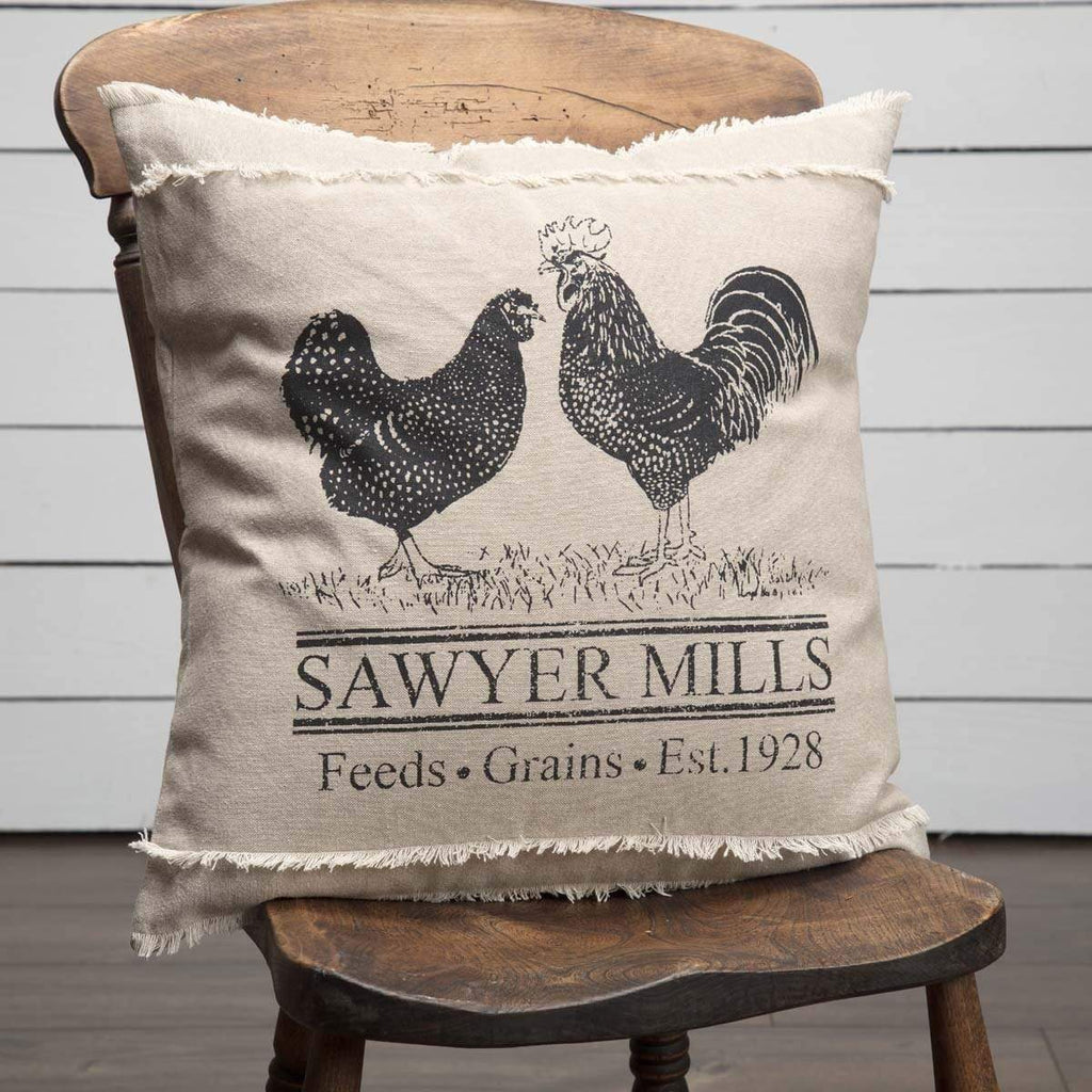 Sawyer Mill Charcoal Poultry Pillow 18x18 - The Village Country Store