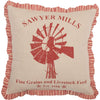April & Olive Pillow Cover Sawyer Mill Red Windmill Pillow 18x18