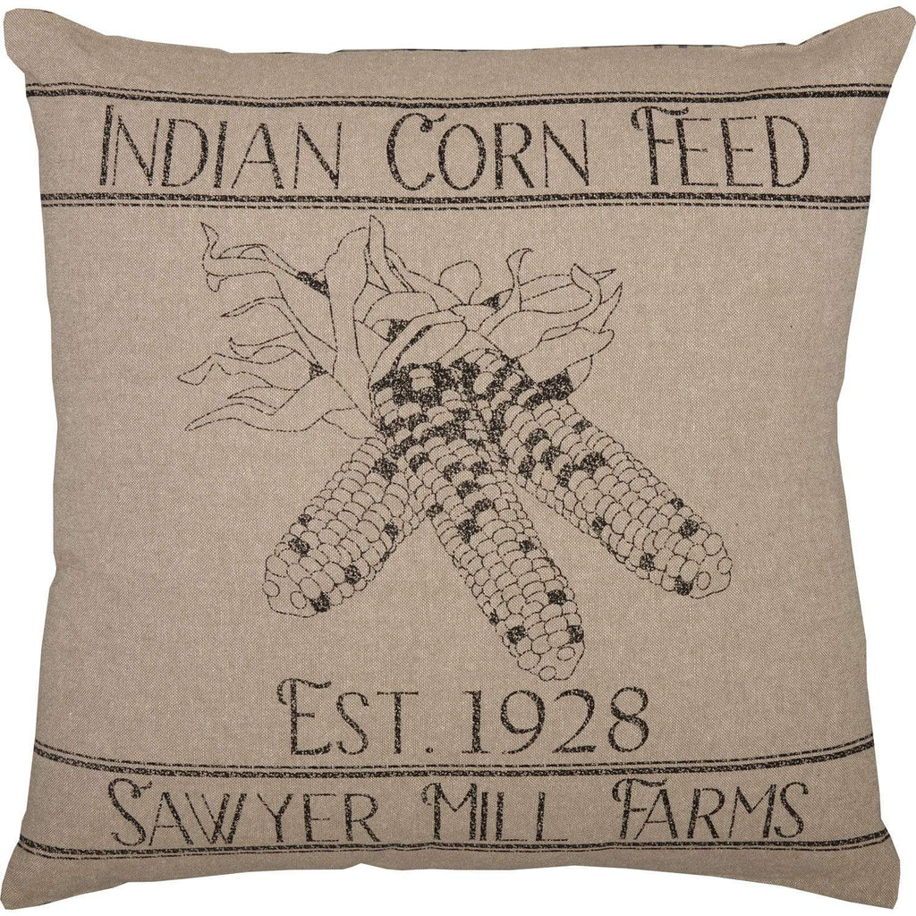 Sawyer Mill Charcoal Corn Feed Pillow 18x18 - The Village Country Store
