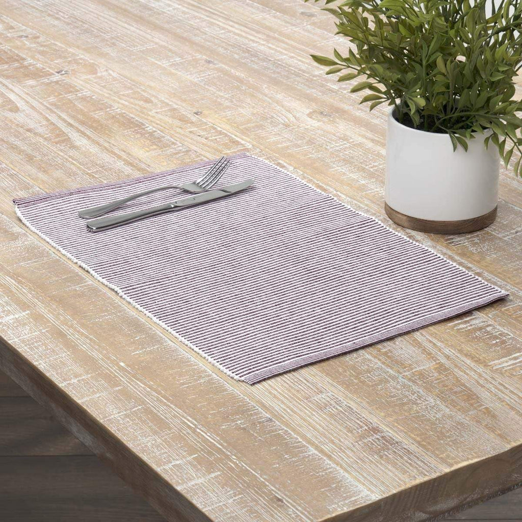 Ashton Burgundy Ribbed Placemat Set of 6 12x18 - The Village Country Store
