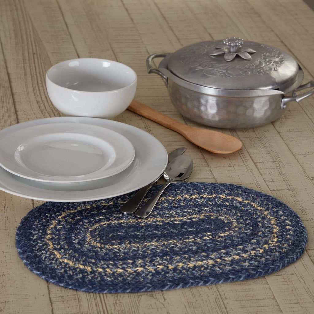Great Falls Blue Jute Oval Placemat 10x15 - The Village Country Store
