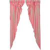 Annie Buffalo Red Check Prairie Long Panel Set of 2 84x36x18 - The Village Country Store 