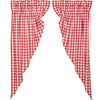 Annie Buffalo Red Check Prairie Short Panel Set of 2 63x36x18 - The Village Country Store 