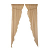 Tobacco Cloth Khaki Prairie Long Panel Fringed Set of 2 84x36x18 - The Village Country Store 