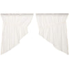 Tobacco Cloth Antique White Prairie Swag Fringed Set of 2 36x36x18 - The Village Country Store