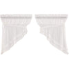 White Ruffled Sheer Petticoat Prairie Swag Set of 2 36x36x18 - The Village Country Store 