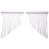 White Ruffled Sheer Prairie Swag Set of 2 36x36x18 - The Village Country Store 