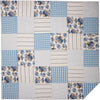 Annie Blue Floral Patch Queen Quilt 90Wx90L - The Village Country Store 