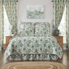 Dorset Green Floral Twin Quilt 68Wx86L - The Village Country Store 