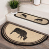 Sawyer Mill Charcoal Cow Jute Rug Half Circle w/ Pad 16.5x33 - The Village Country Store