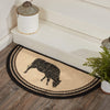 Sawyer Mill Charcoal Cow Jute Rug Half Circle w/ Pad 16.5x33 - The Village Country Store 