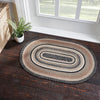 Sawyer Mill Charcoal Creme Jute Rug Oval w/ Pad 24x36 - The Village Country Store