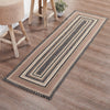 April & Olive Rug Sawyer Mill Charcoal Creme Jute Rug/Runner Rect w/ Pad 24x78