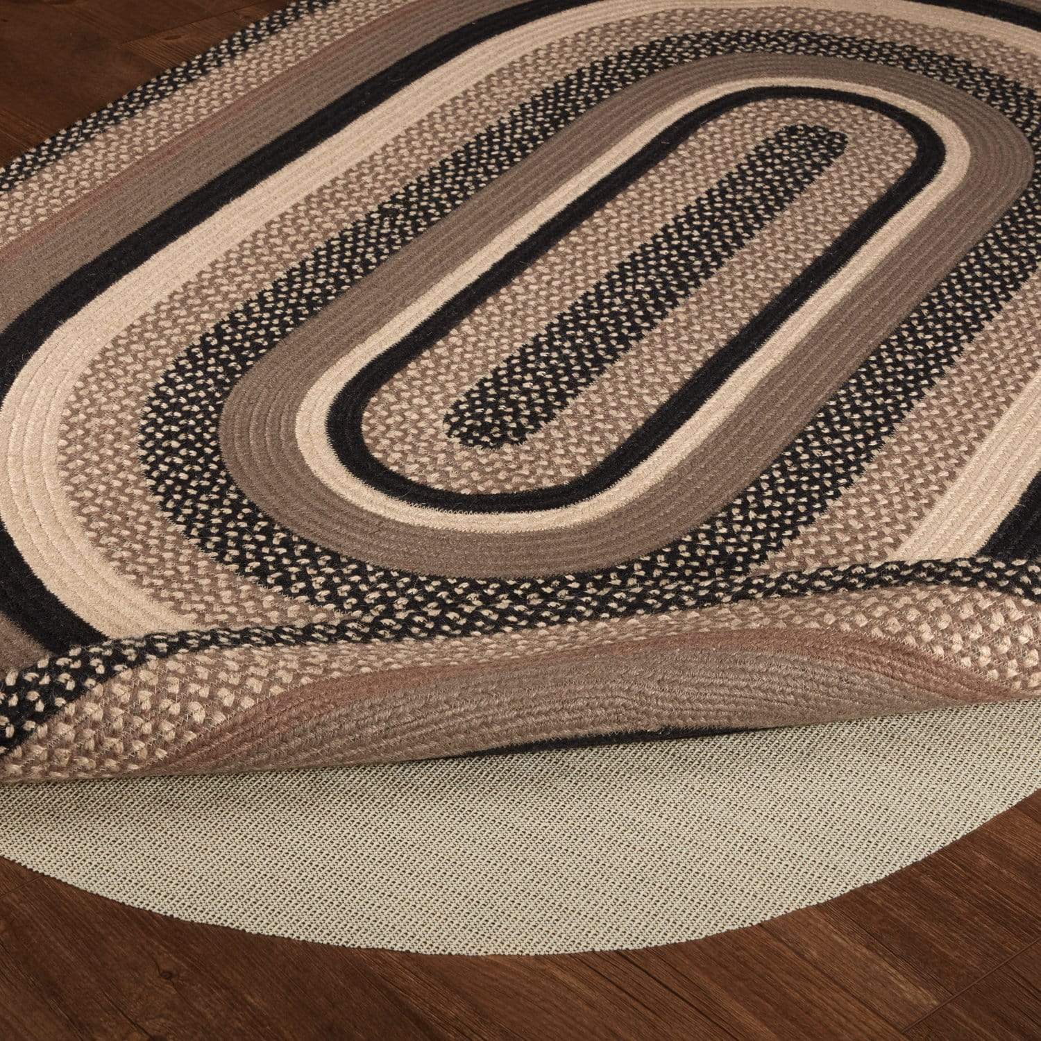 Sawyer Mill Charcoal Jute Rug Oval w/ Pad 48x72